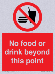 No food or drink beyond this point
